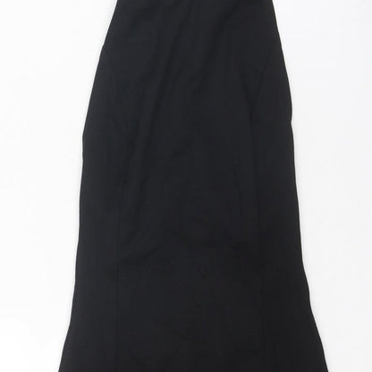 River Island Womens Black Viscose Mini Size 6 Round Neck Tie
