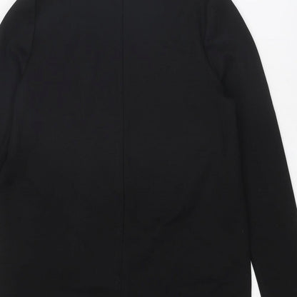 Missguided Womens Black Polyester A-Line Size 12 V-Neck Zip