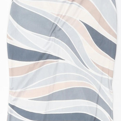 Boohoo Womens Multicoloured Geometric Polyester Mini Size 12 V-Neck Pullover - Ring Detail