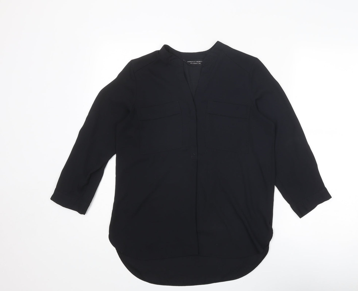 Womens UK Size 6 Dorothy Perkins Black Basic Button-Up