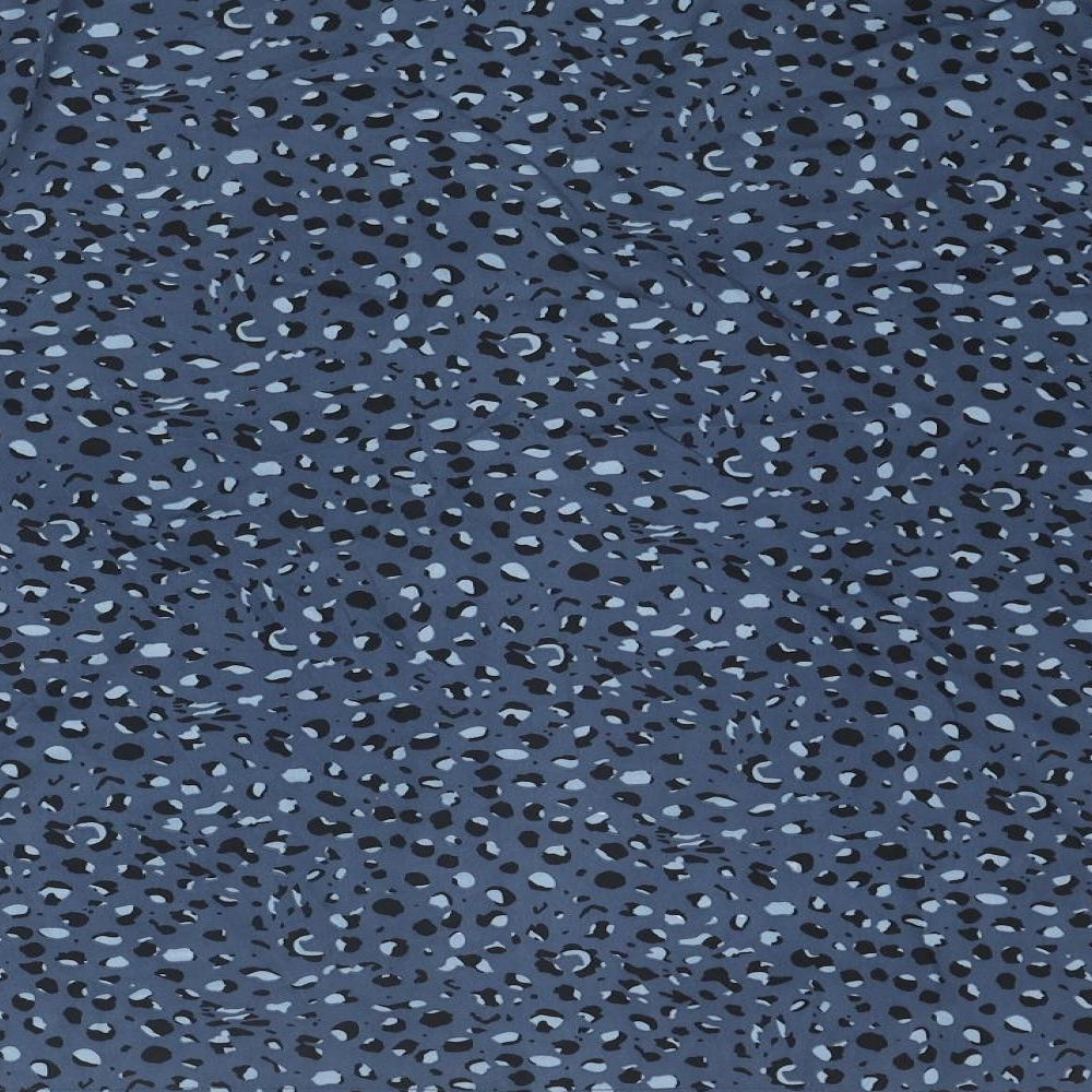 Boohoo Womens Blue Geometric Polyester Basic Blouse Size 6 V-Neck