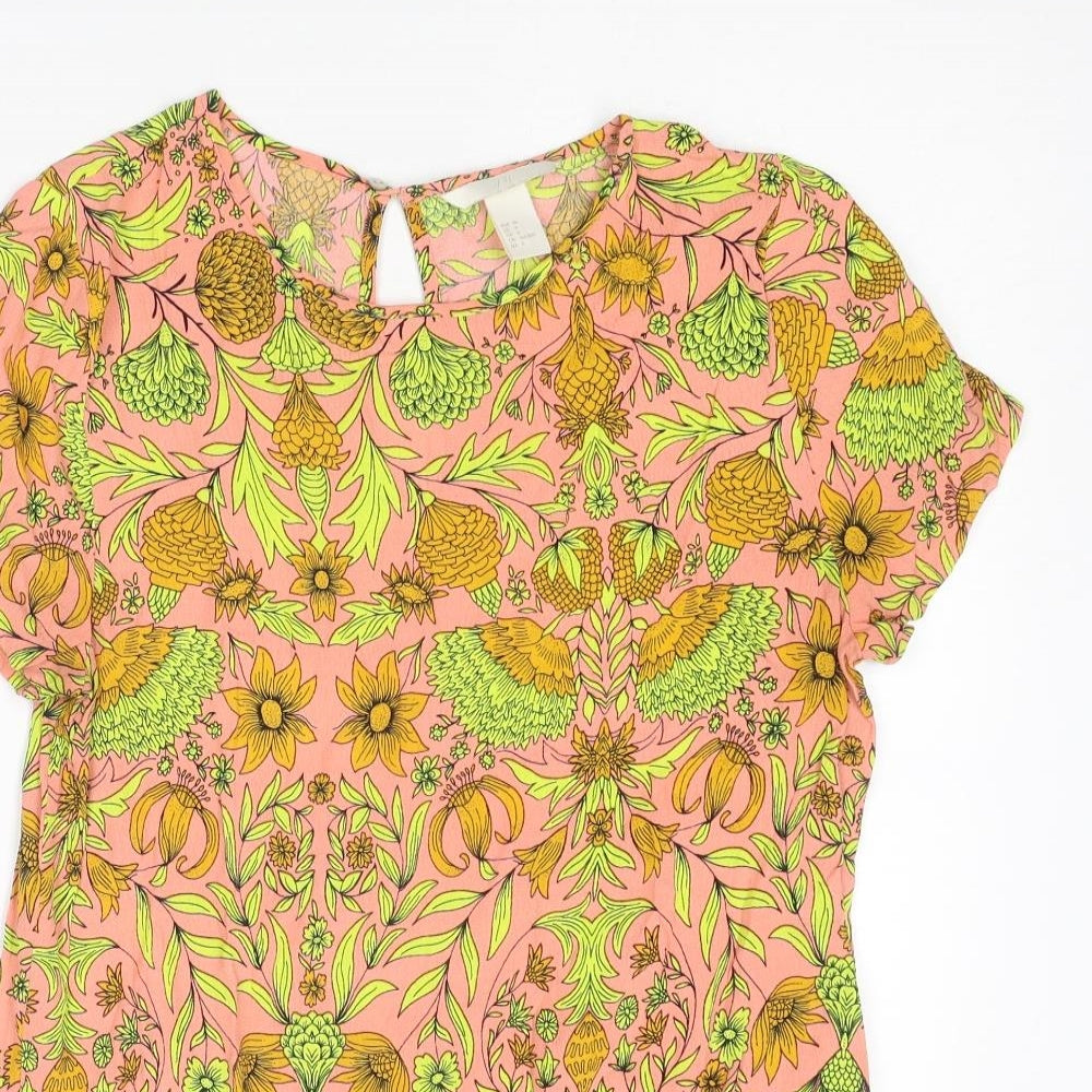 Womens UK Size 8 H&M Multicoloured Basic T-Shirt