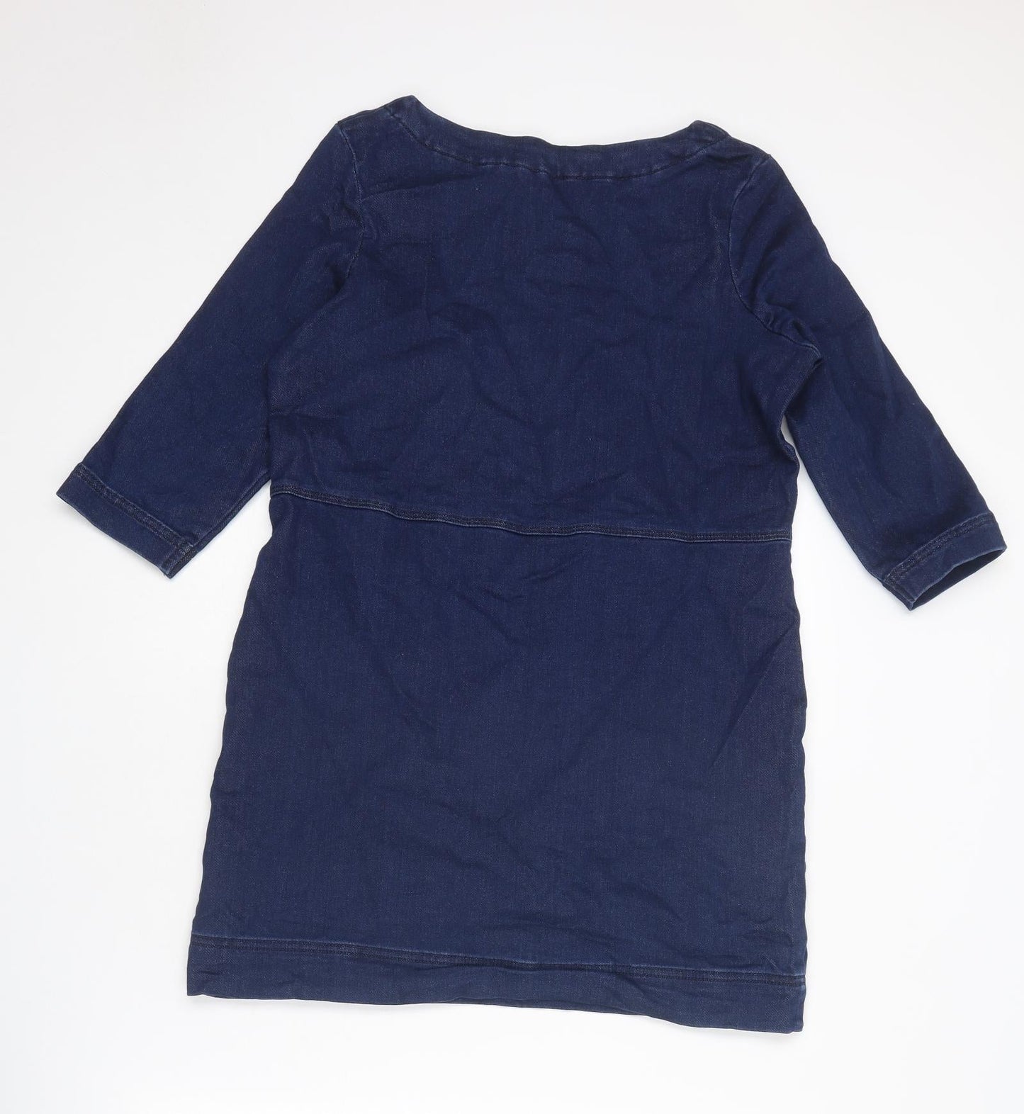 Papaya Womens Blue Cotton A-Line Size 8 Round Neck Pullover