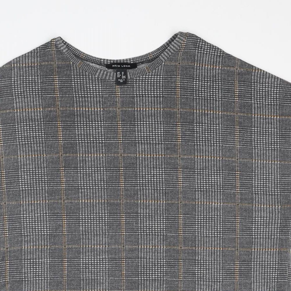 Womens UK Size M New Look Grey Basic T-Shirt