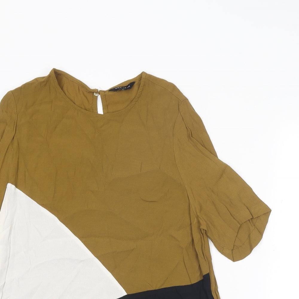 Womens UK Size 14 New Look Brown Basic Blouse