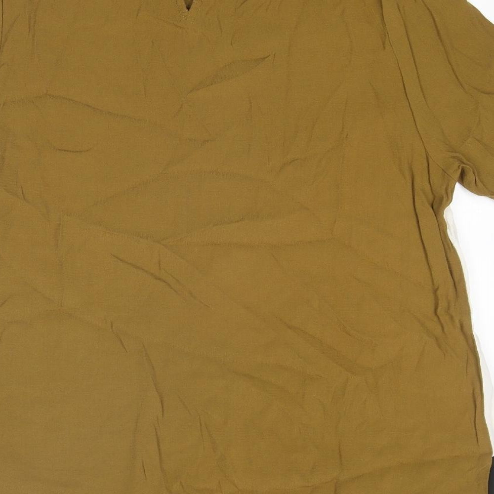 Womens UK Size 14 New Look Brown Basic Blouse