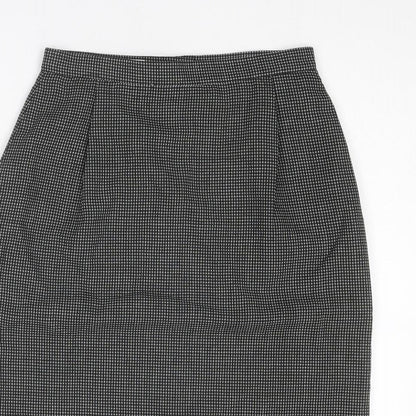 Precis Womens Black Geometric Polyester Straight & Pencil Skirt Size 10 Zip