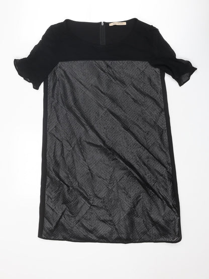 Penny Black Womens Black Viscose A-Line Size 8 Round Neck Zip