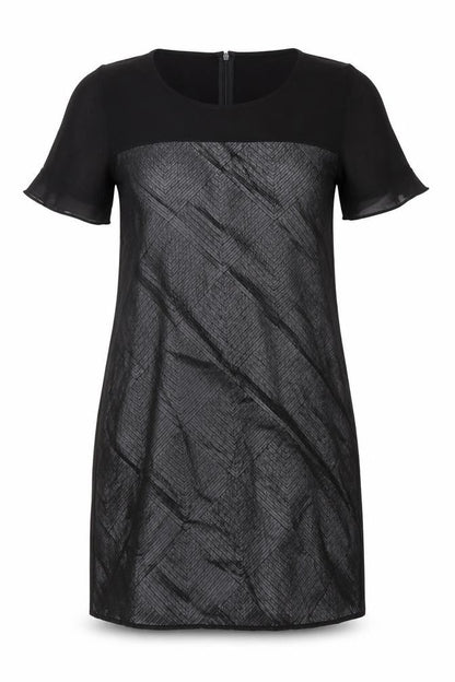 Penny Black Womens Black Viscose A-Line Size 8 Round Neck Zip