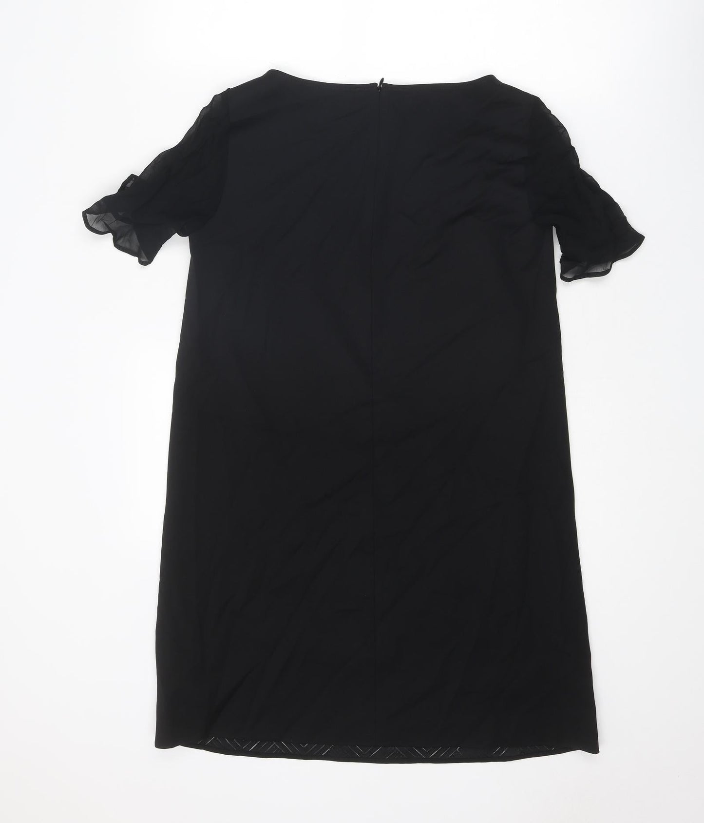 Penny Black Womens Black Viscose A-Line Size 8 Round Neck Zip