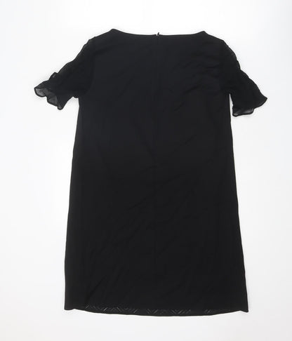 Penny Black Womens Black Viscose A-Line Size 8 Round Neck Zip