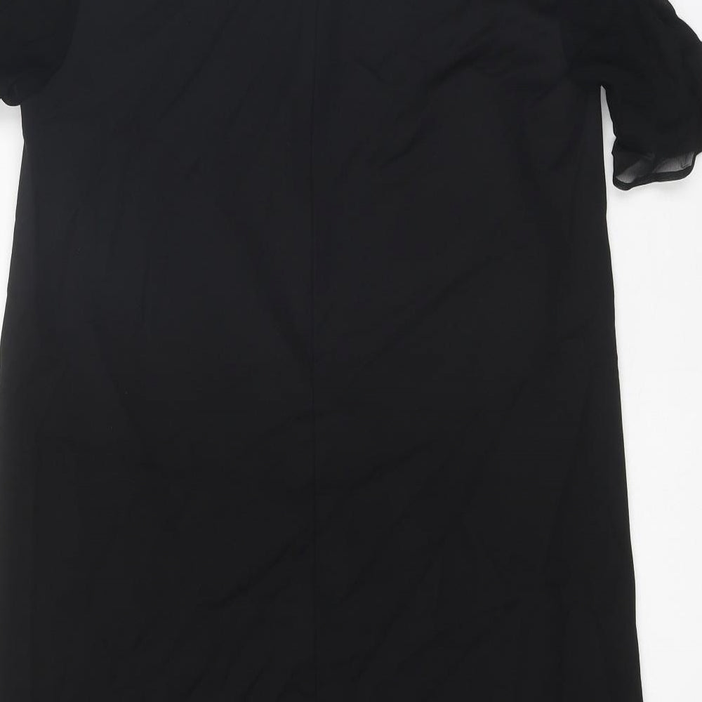 Penny Black Womens Black Viscose A-Line Size 8 Round Neck Zip