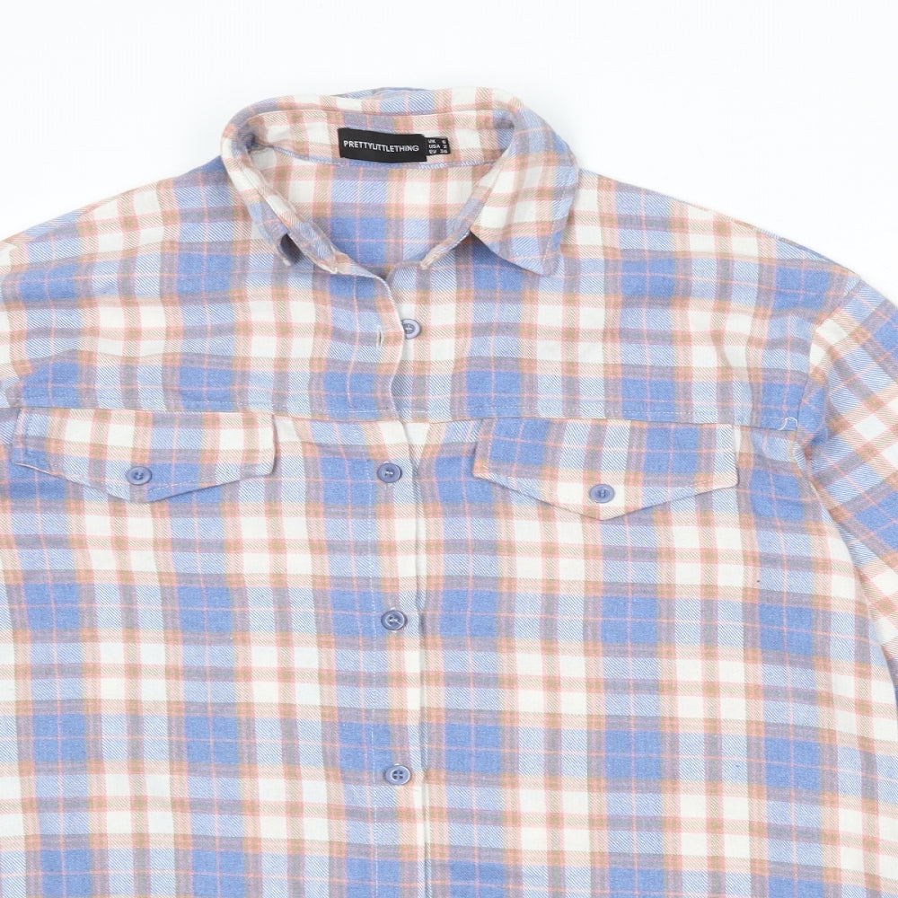 Womens UK Size 6 PRETTYLITTLETHING Multicoloured Basic Button-Up