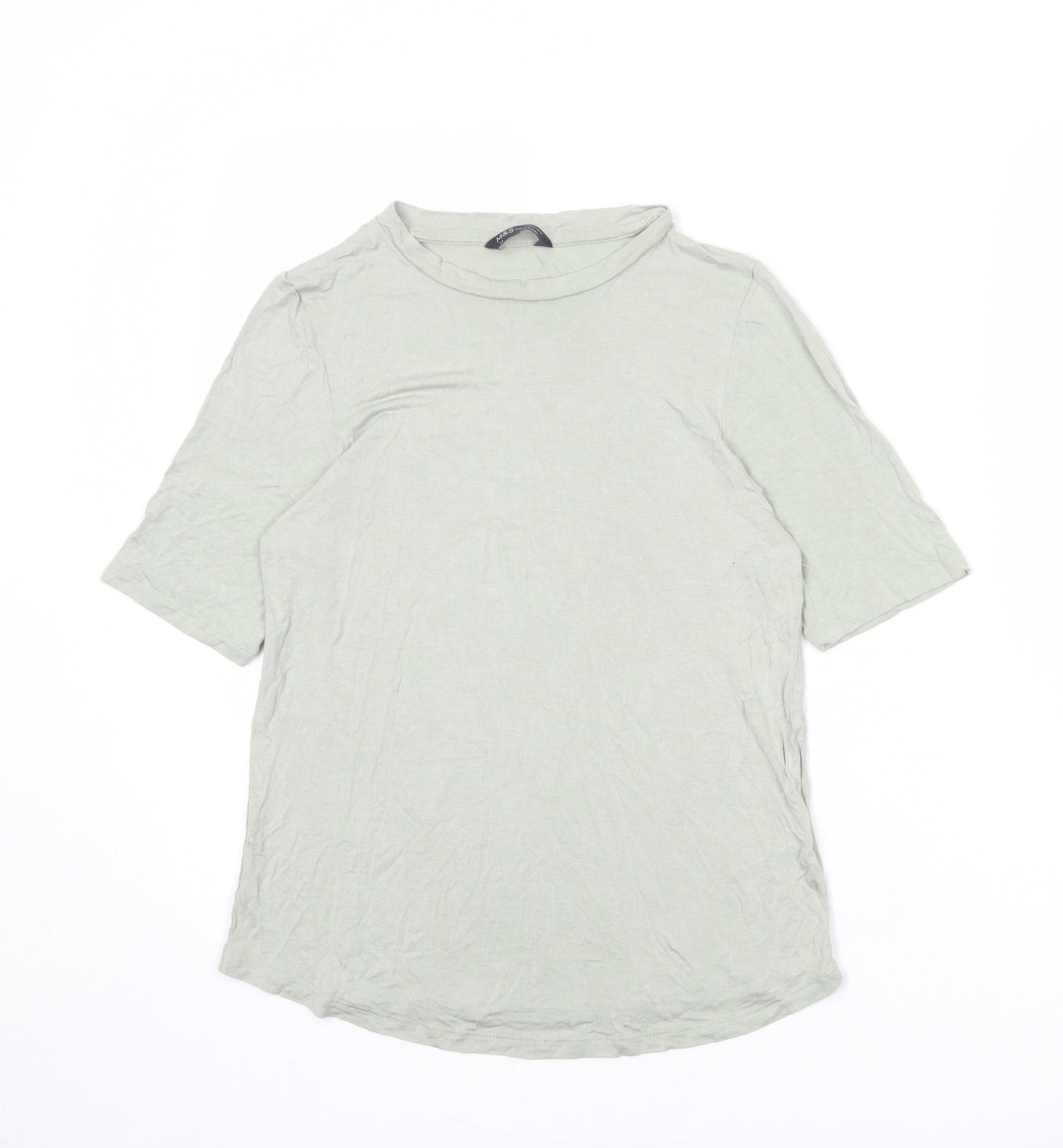Womens UK Size 14 Marks and Spencer Green Basic T-Shirt