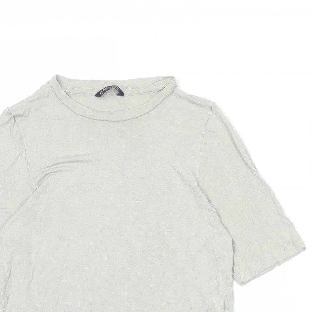 Womens UK Size 14 Marks and Spencer Green Basic T-Shirt