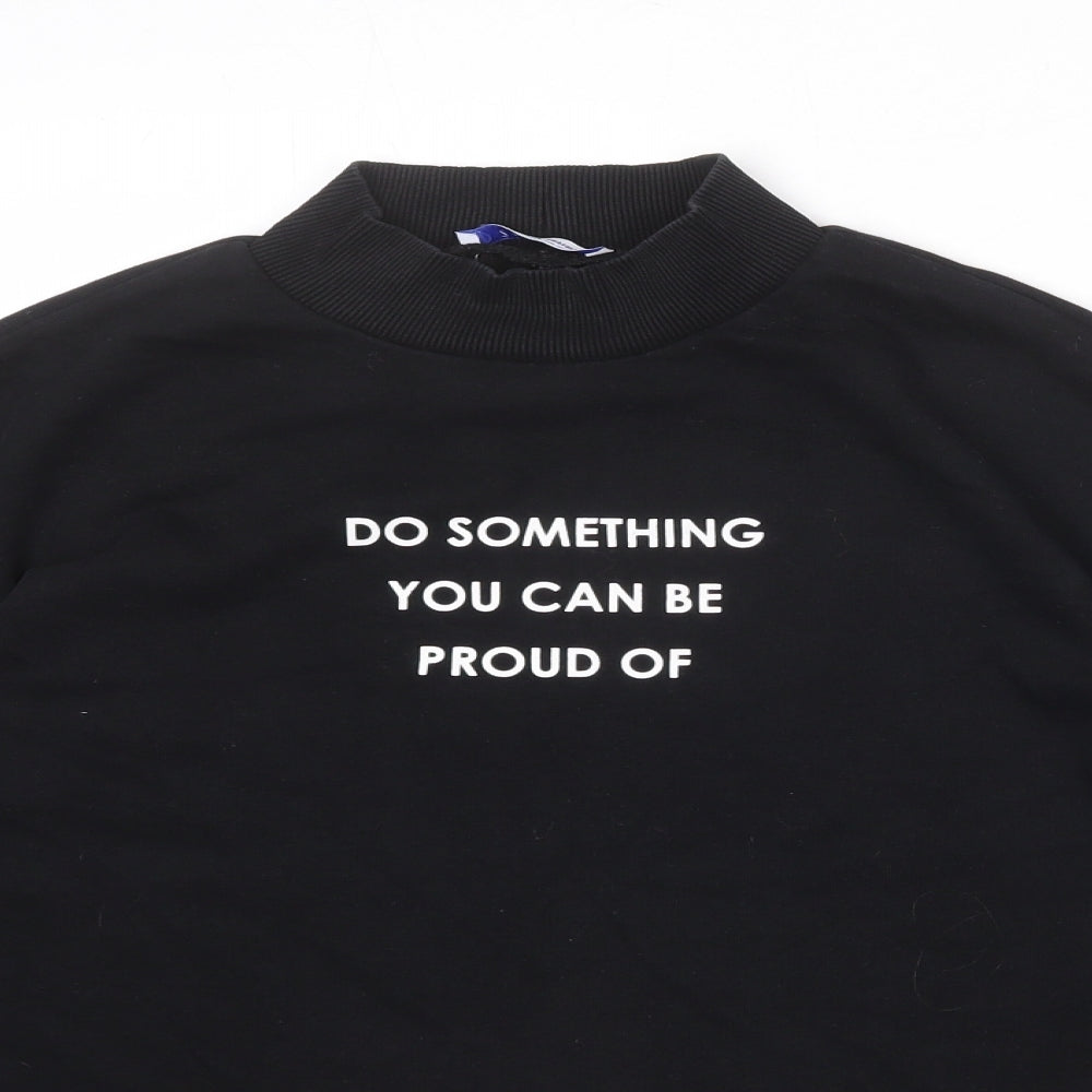 Zara Womens Black Cotton Pullover Sweatshirt Size M Pullover - Do something you can be proud of