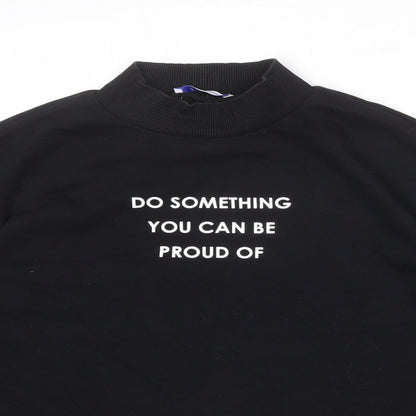Zara Womens Black Cotton Pullover Sweatshirt Size M Pullover - Do something you can be proud of