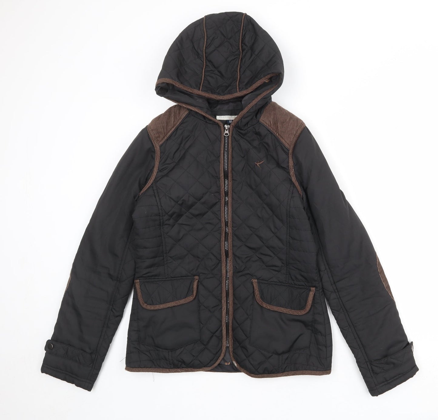 Blonde + Blonde Womens Black Quilted Jacket Size 10 Zip