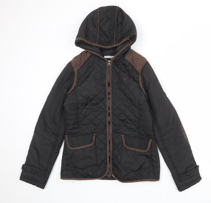 Blonde + Blonde Womens Black Quilted Jacket Size 10 Zip