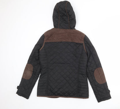 Blonde + Blonde Womens Black Quilted Jacket Size 10 Zip