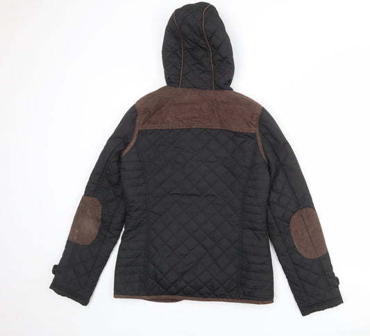 Blonde + Blonde Womens Black Quilted Jacket Size 10 Zip