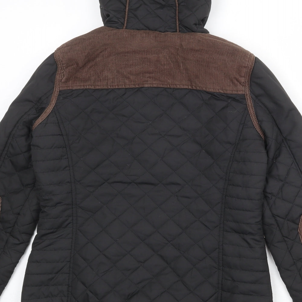 Blonde + Blonde Womens Black Quilted Jacket Size 10 Zip