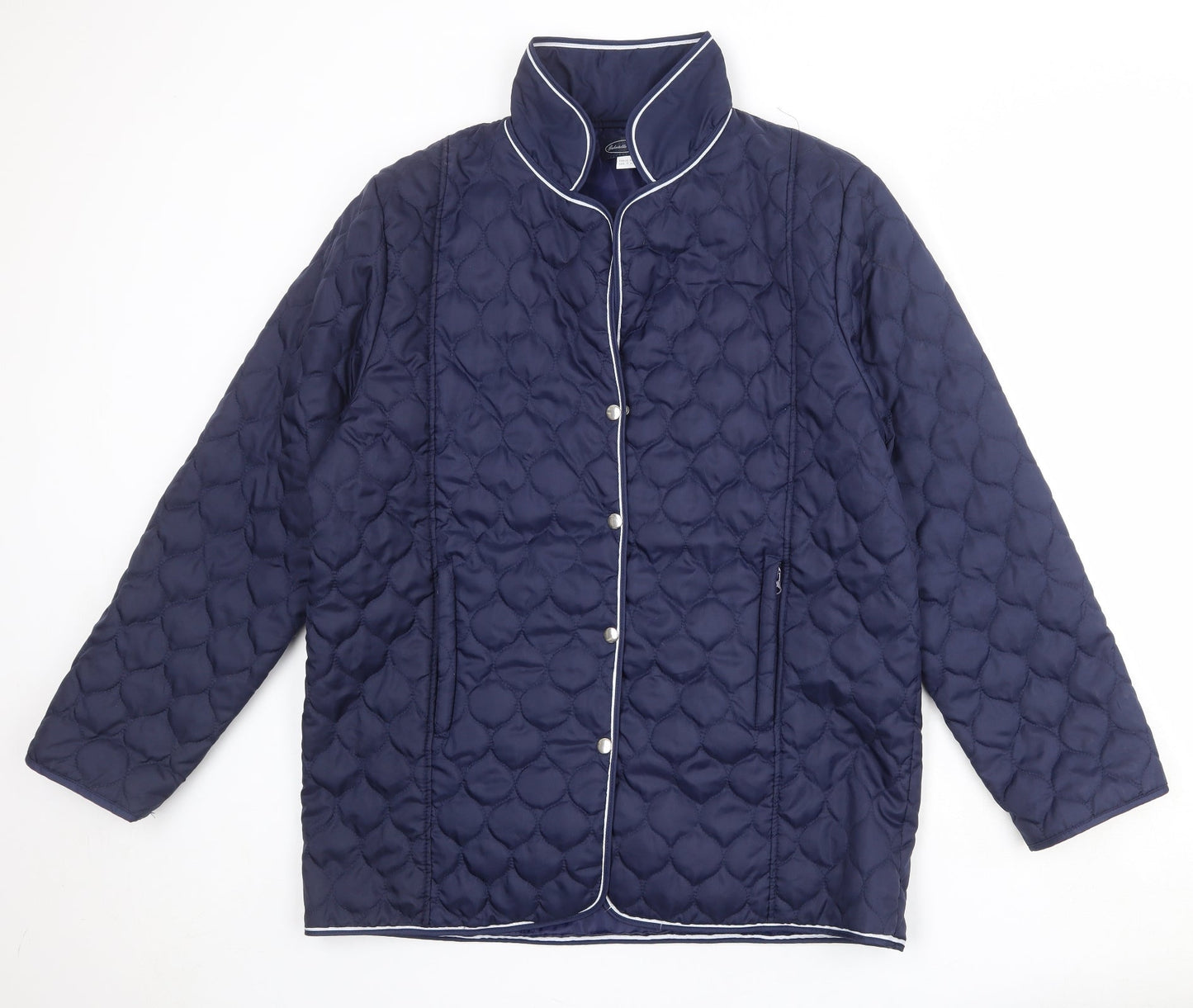 Womens UK Size 14 Gabriella Vicenga Blue Quilted Coat