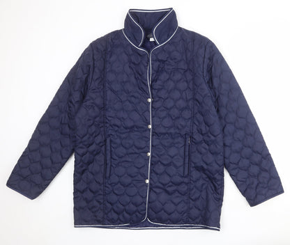 Womens UK Size 14 Gabriella Vicenga Blue Quilted Coat