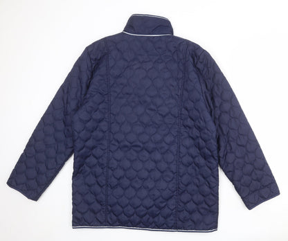 Womens UK Size 14 Gabriella Vicenga Blue Quilted Coat