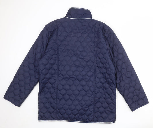 Womens UK Size 14 Gabriella Vicenga Blue Quilted Coat