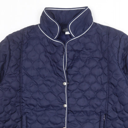 Womens UK Size 14 Gabriella Vicenga Blue Quilted Coat