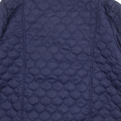 Womens UK Size 14 Gabriella Vicenga Blue Quilted Coat