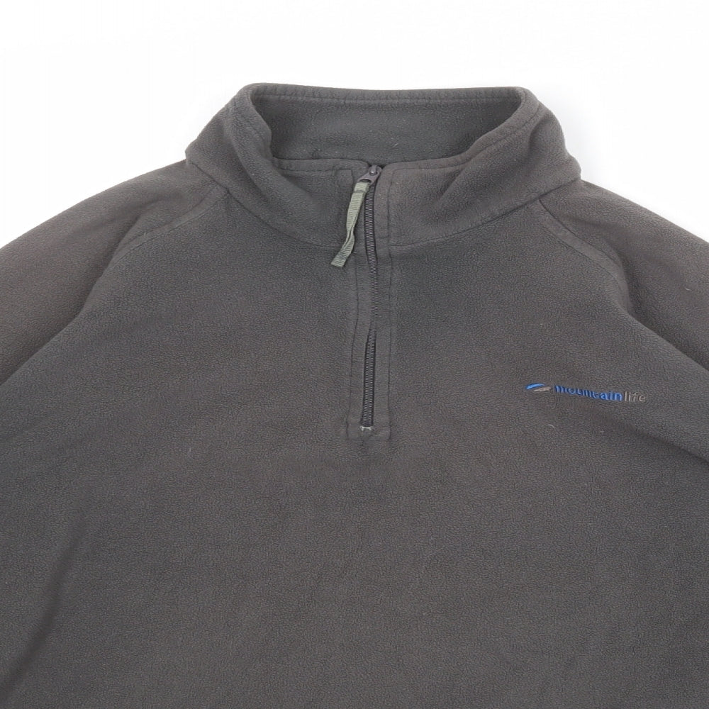 Mens UK Size S Mountain Life Grey Pullover Sweatshirt