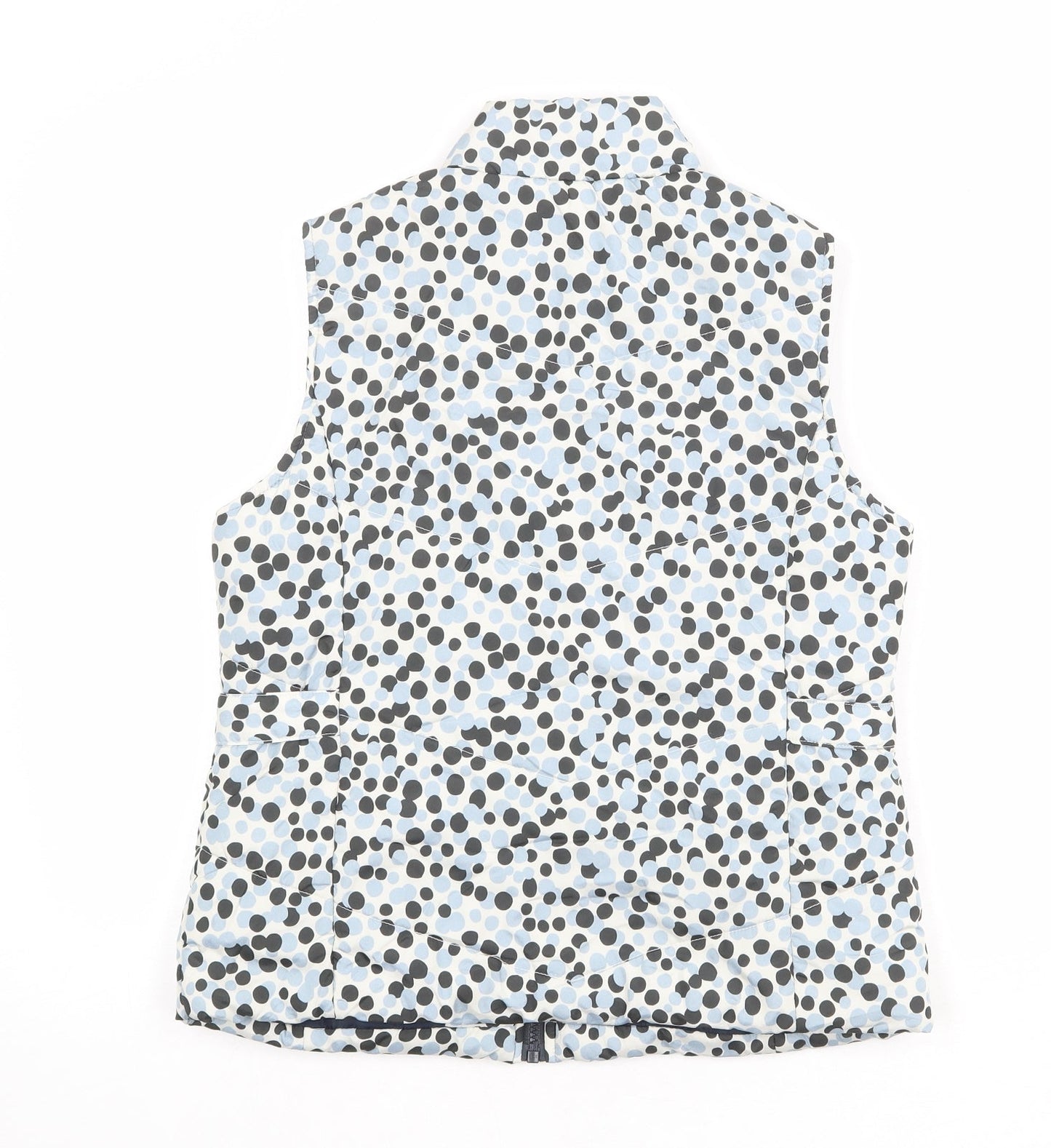 M&Co Womens White Polka Dot Gilet Jacket Size 8 Zip