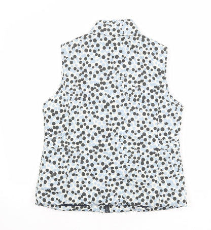 M&Co Womens White Polka Dot Gilet Jacket Size 8 Zip
