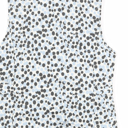 M&Co Womens White Polka Dot Gilet Jacket Size 8 Zip