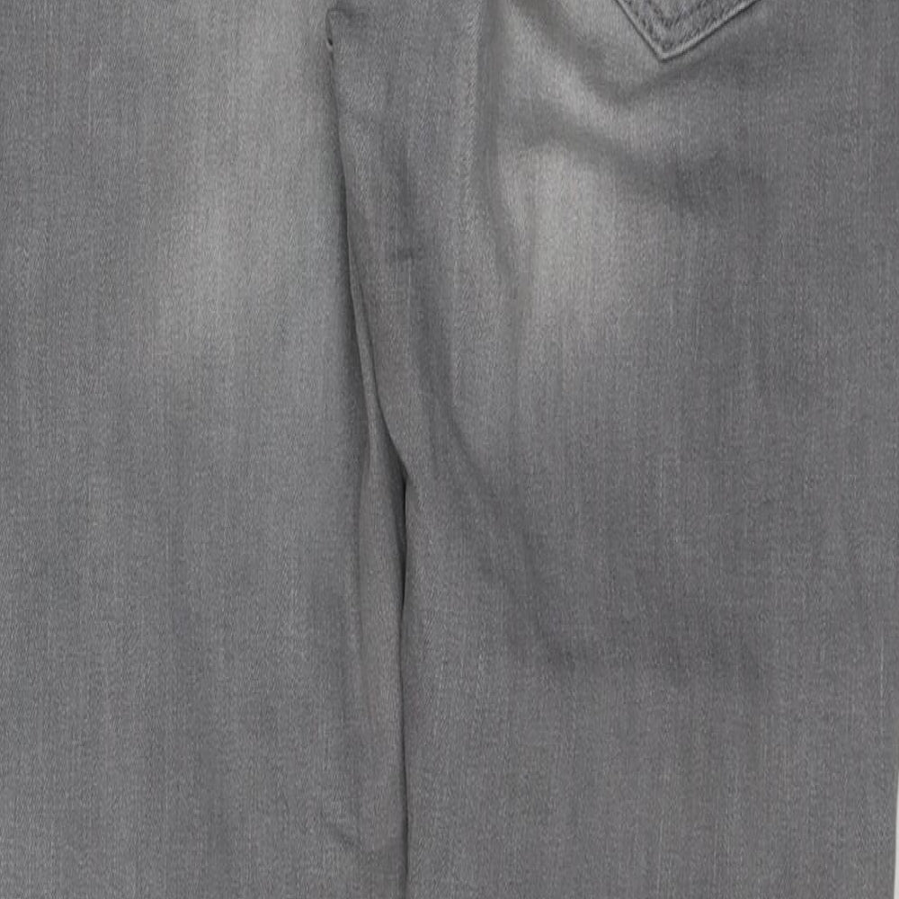Dorothy Perkins Womens Grey Cotton Straight Jeans Size 10 Regular