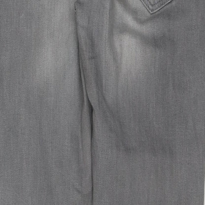Dorothy Perkins Womens Grey Cotton Straight Jeans Size 10 Regular
