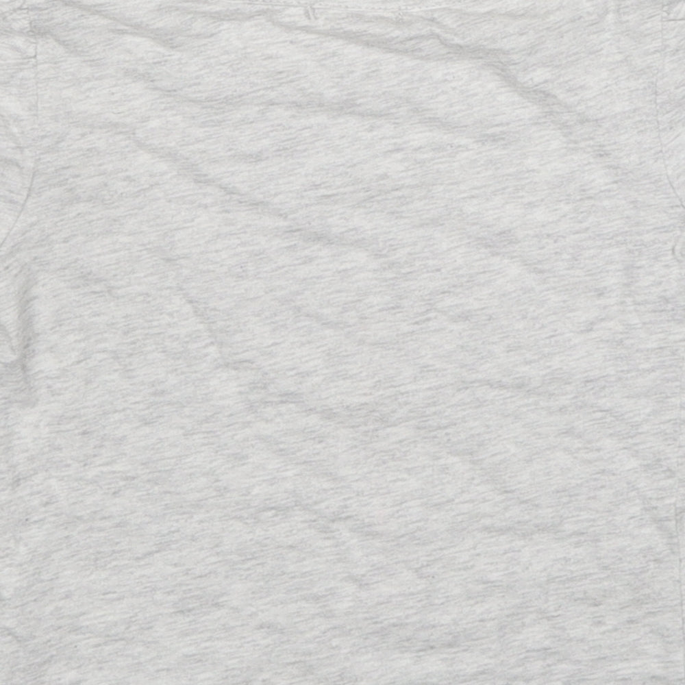 Billieblush Girls Grey Cotton Basic T-Shirt Size 4 Years Boat Neck Pullover