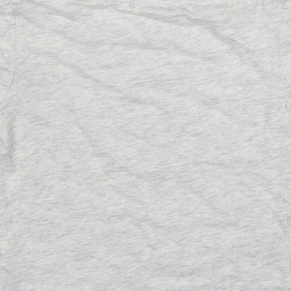 Billieblush Girls Grey Cotton Basic T-Shirt Size 4 Years Boat Neck Pullover