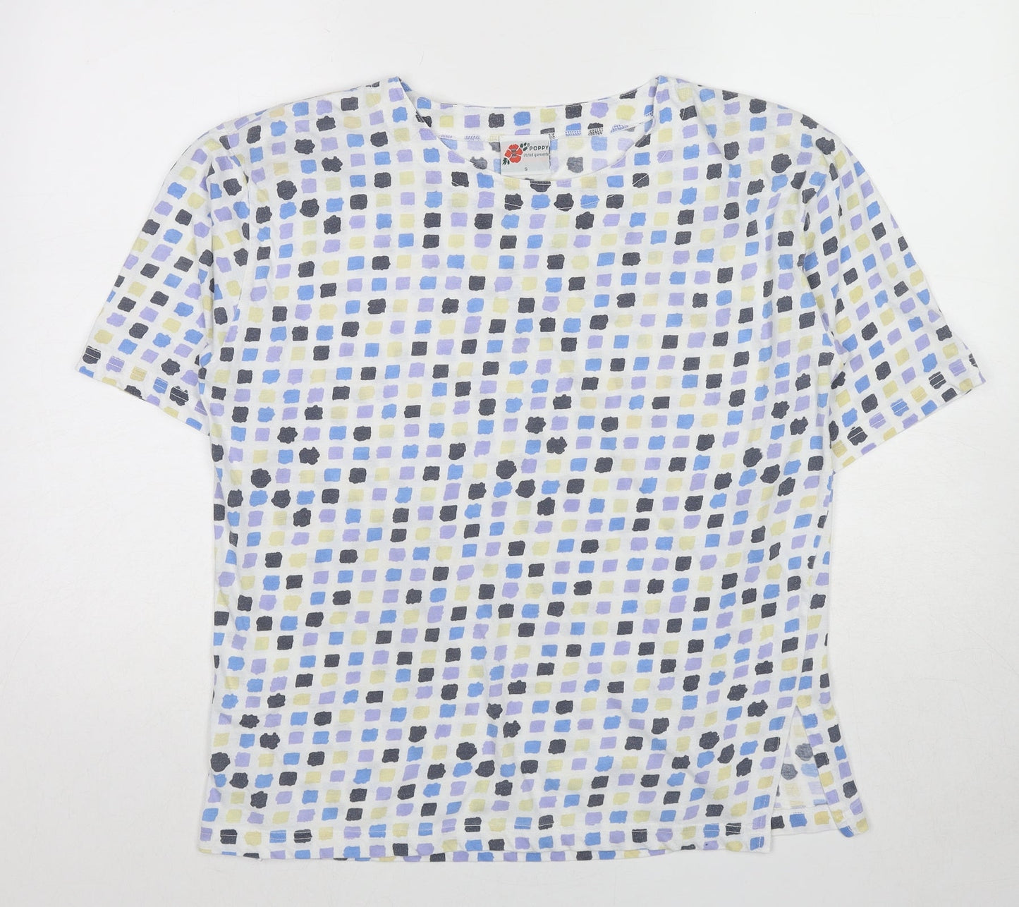 Womens UK Size S Poppy Multicoloured Basic T-Shirt