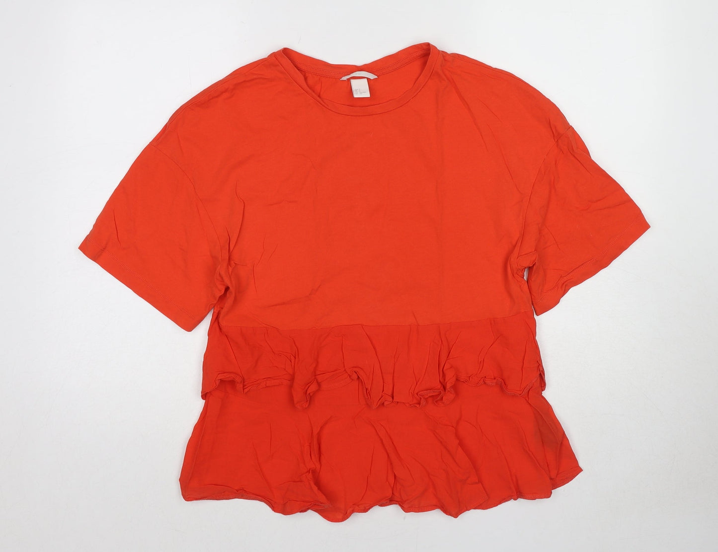 Womens UK Size S H&M Orange Basic T-Shirt