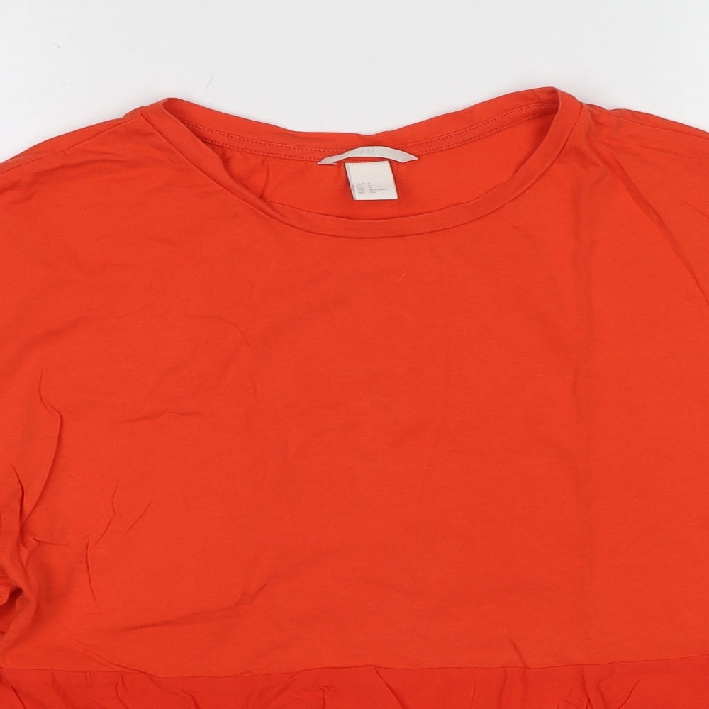 Womens UK Size S H&M Orange Basic T-Shirt