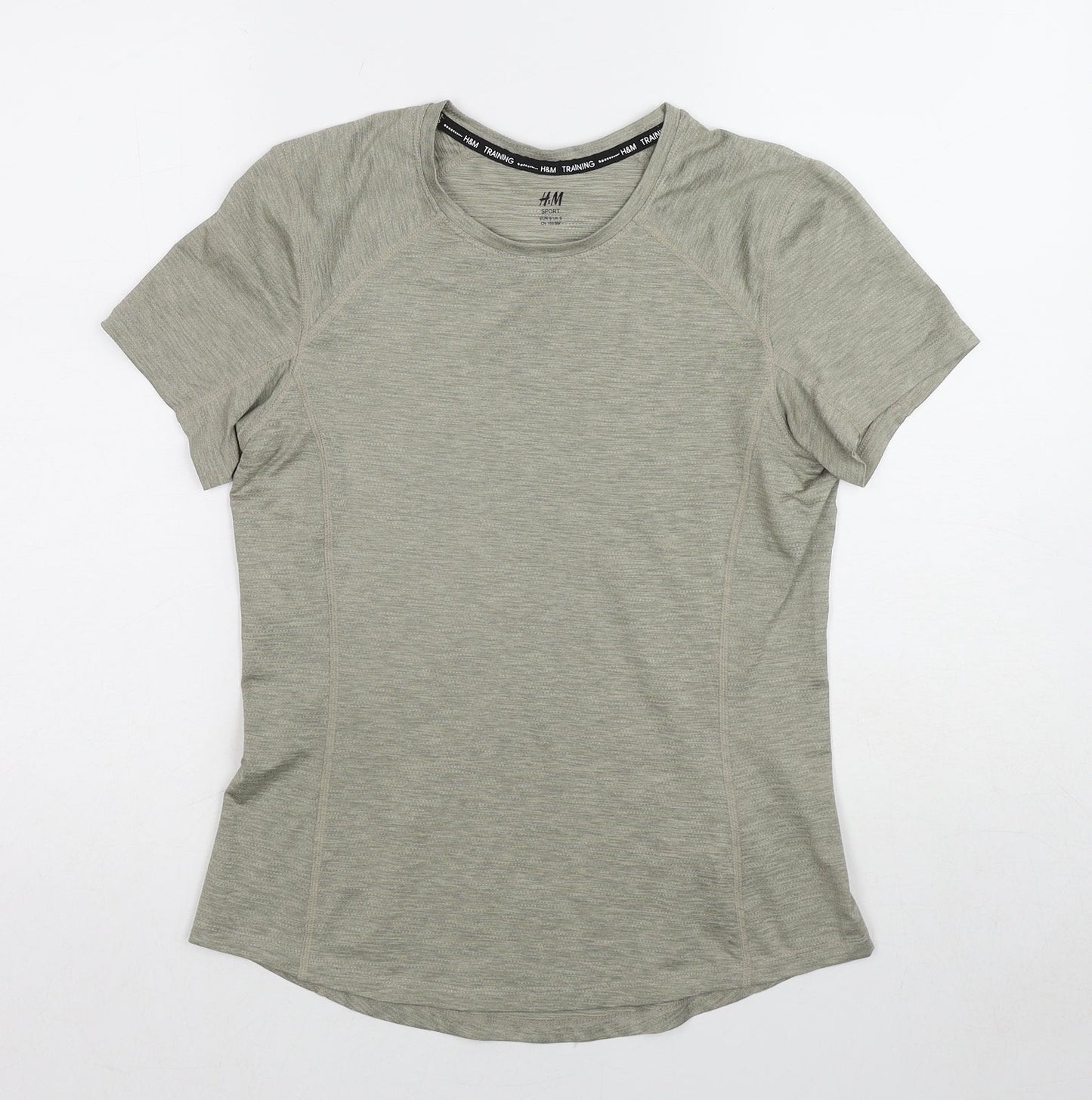 H&M Womens Green Polyester Pullover T-Shirt Size S Crew Neck Pullover