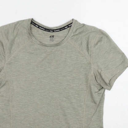 H&M Womens Green Polyester Pullover T-Shirt Size S Crew Neck Pullover