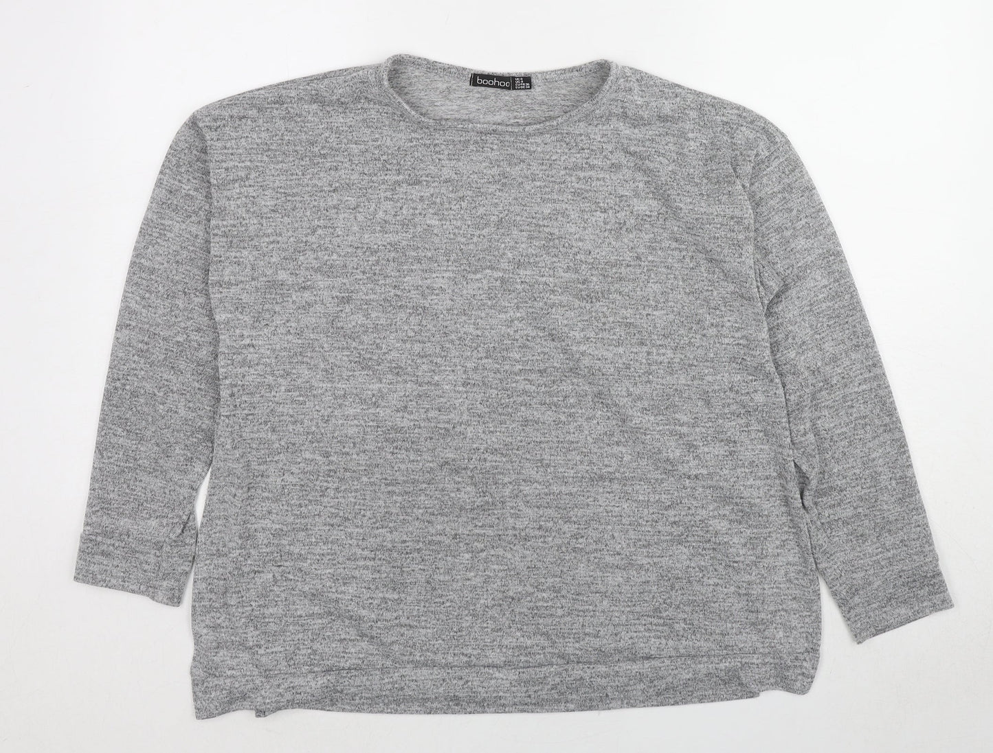 Boohoo Womens Grey Round Neck Polyester Pullover Jumper Size 8