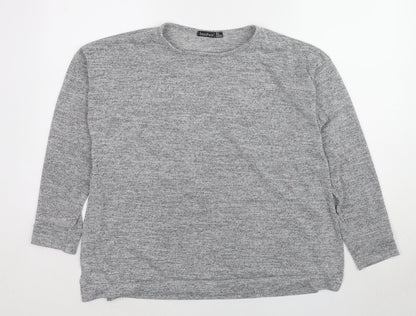 Boohoo Womens Grey Round Neck Polyester Pullover Jumper Size 8