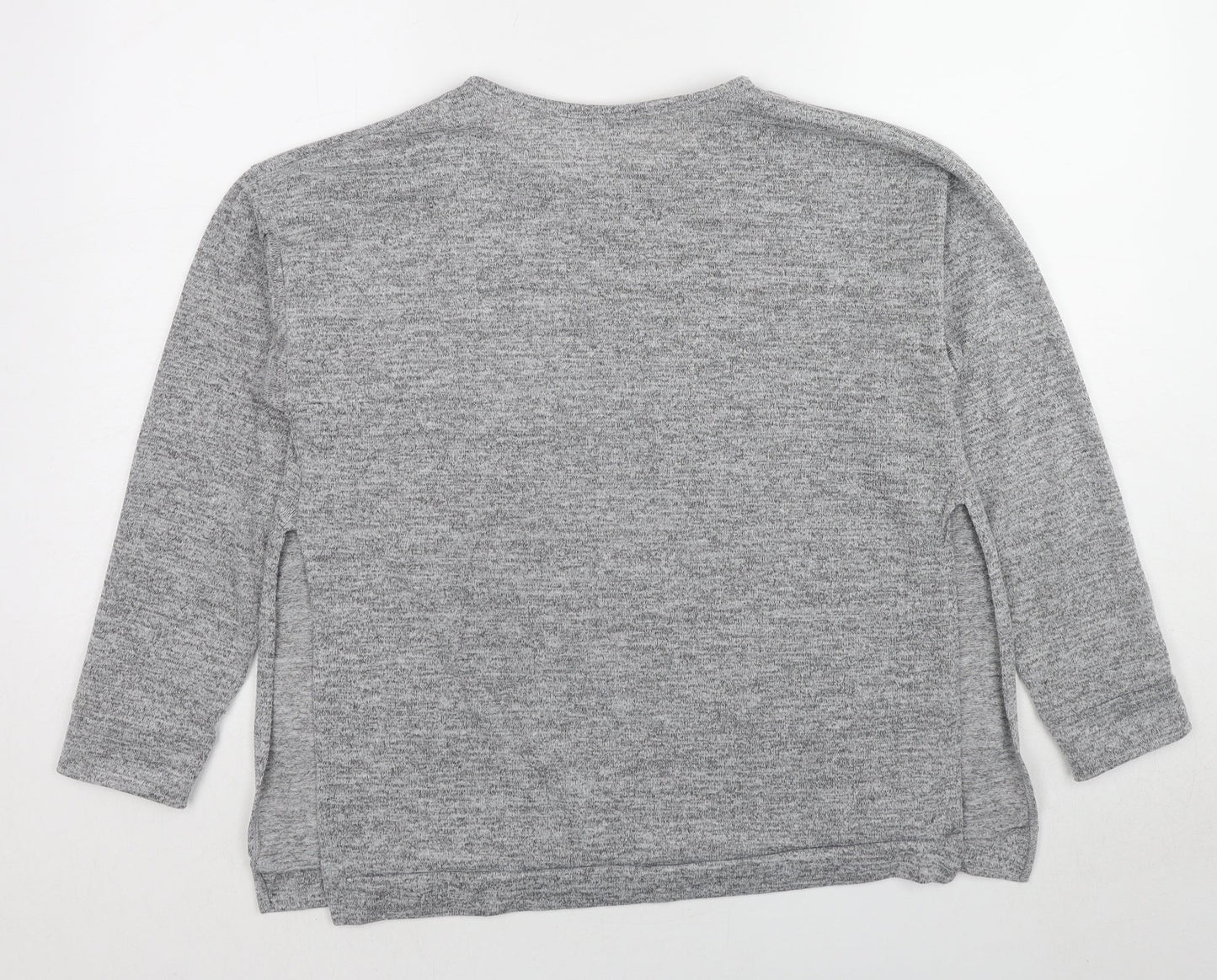 Boohoo Womens Grey Round Neck Polyester Pullover Jumper Size 8