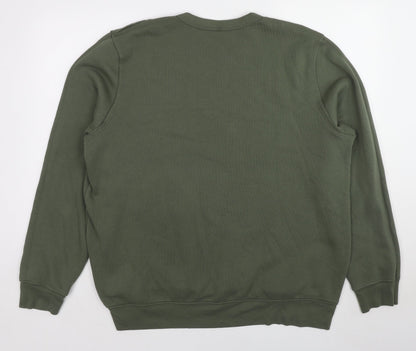 USA Strong Womens Green Cotton Pullover Sweatshirt Size XL