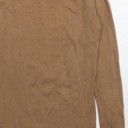 Jacob Womens Brown Boat Neck Cotton Pullover Jumper Size S